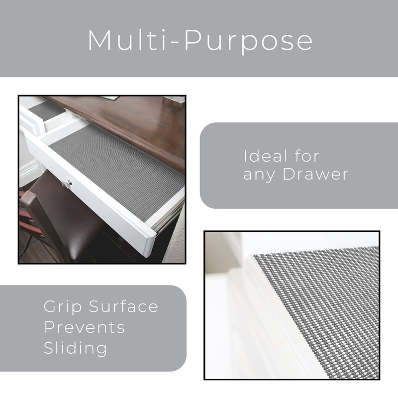 Smart Design Classic Grip Shelf Liner Bundle â€“ 12in x 10ft (6 Rolls) â€“ Non- Adhesive Drawer Liner with Strong Grip Helps Protect and Personalize Your Home Organization and Storage â€“ Graphite Gray - Image 4